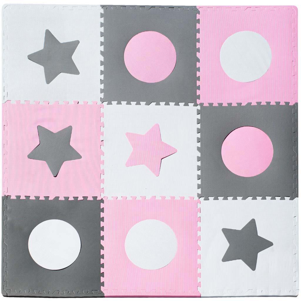 Puzzle piankowe mata dla dzieci 180x180cm 9 elementów szaro-różowa nr. 3
