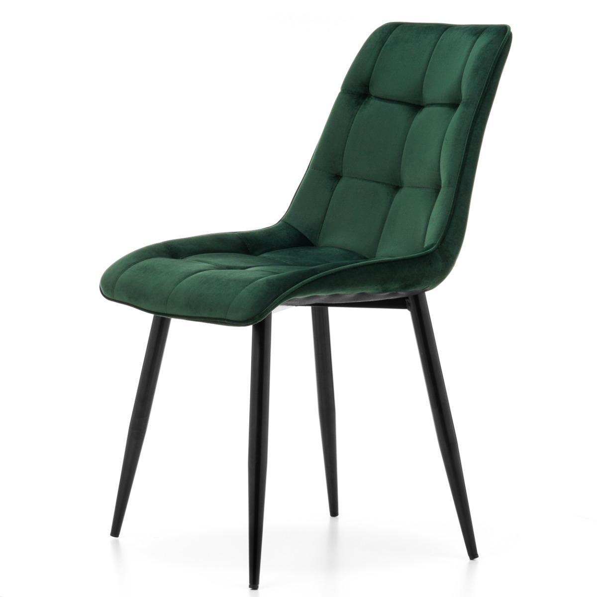 Krzesło CHIC zielone tapicerowane welurowe aksamit do jadalni lub salonu  nr. 5