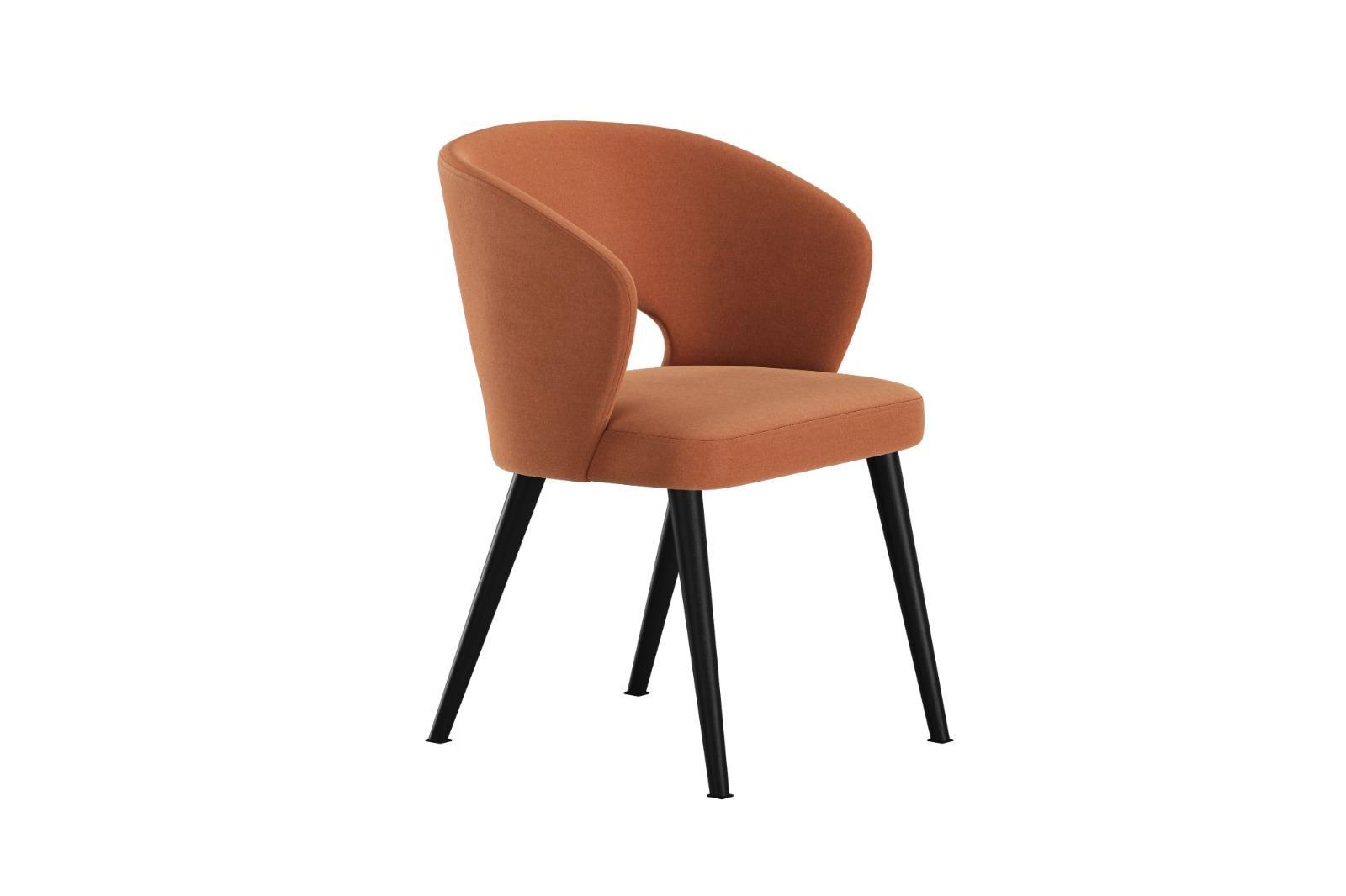 Krzesło DELUXE KR-8 50x60x85 cm welurowe do jadalni pomarańczowy nr. 3