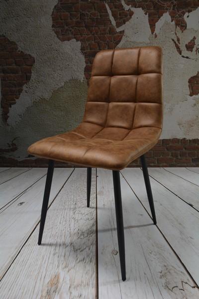 Zestaw krzeseł DEVER TAUPE 43x88x55 cm krzesło do jadalni salonu brązowy czarne nogi nr. 5