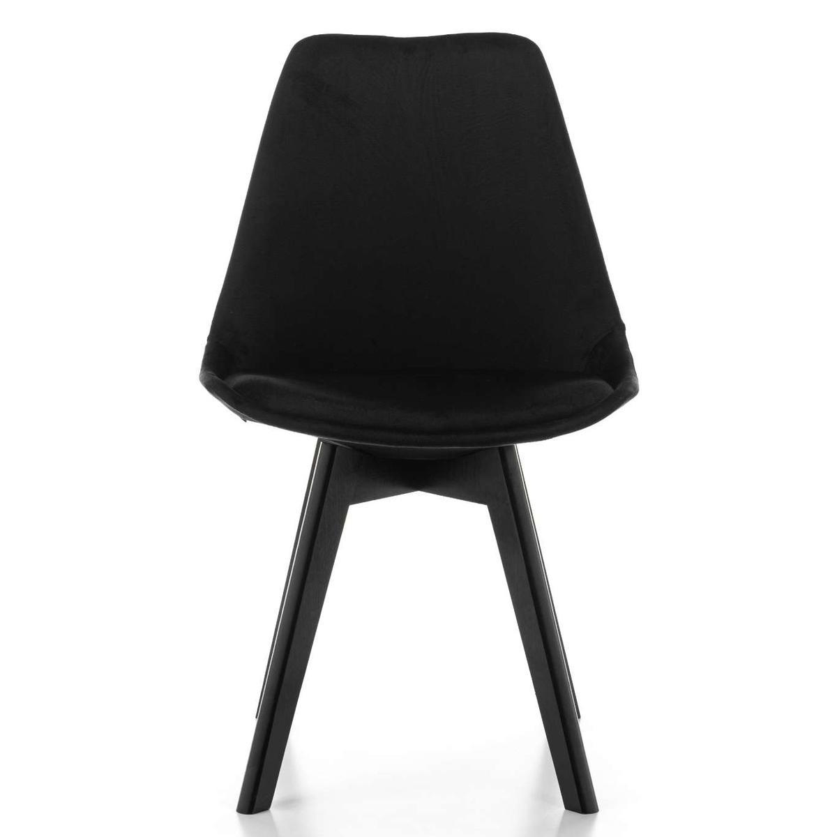 Krzesło DUBLIN czarne welurowe czarne nóżki z poduszką do jadalni lub salonu nr. 2
