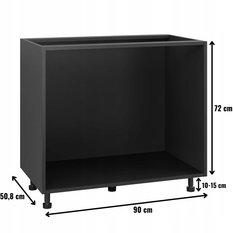 Korpus szafka kuchenna dolna pod szuflady 90x82x50,8 cm z akcesoriami czarny  - Miniaturka zdjęcia nr 2