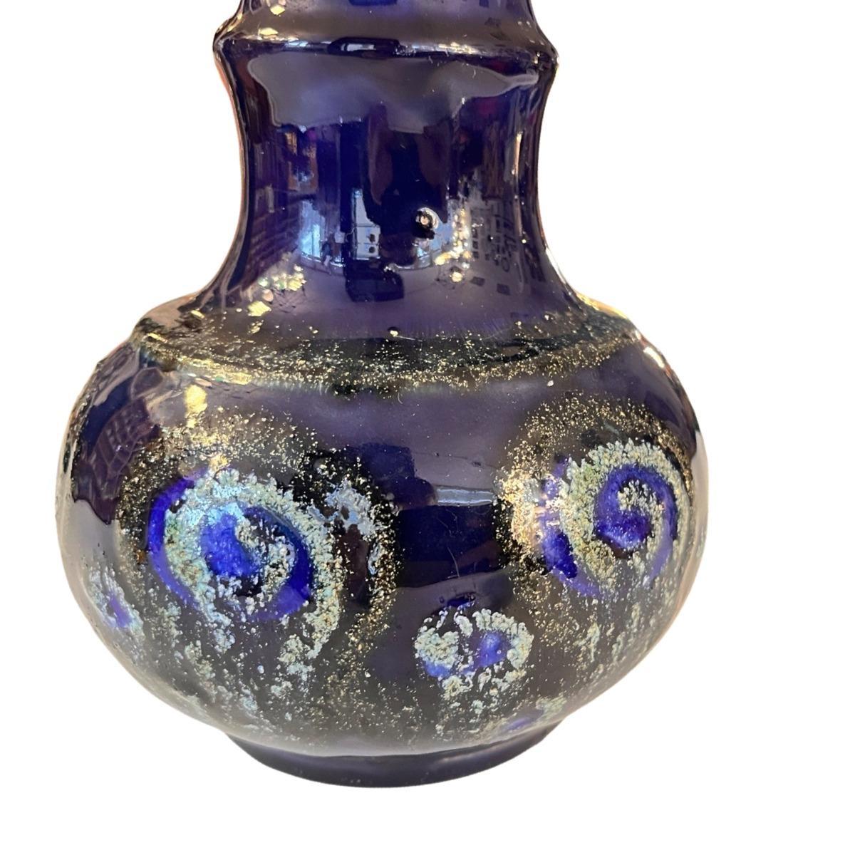 Kobaltowy ceramiczny wazon Strehla Keramik, Niemcy lata 60. 1 Full Screen