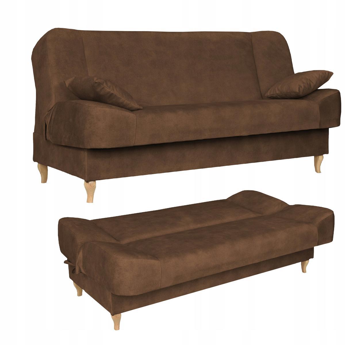 Wersalka SARA 200x95 cm brązowa rozkładana kanapa z pojemnikiem sofa do salonu Aura nr. 1