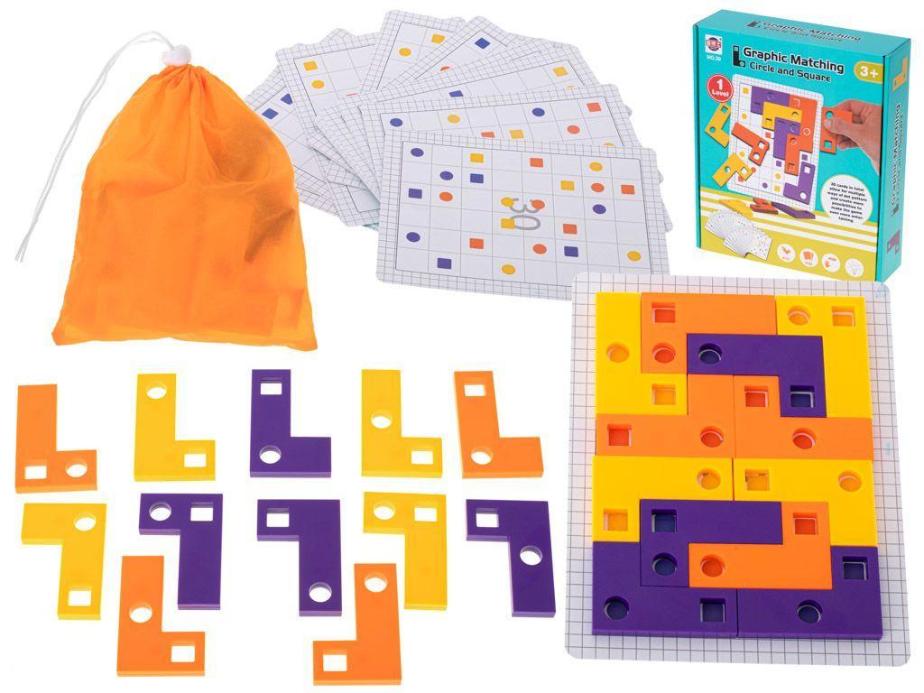 Gra logiczna układanka klocki tetris łamigłówka+ karty 42el. nr. 1
