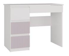 Biurko MIJAS Arteso 98x51x76 cm funkcjonalne z szufladami do biura pokoju dziecka lewe biały różowy