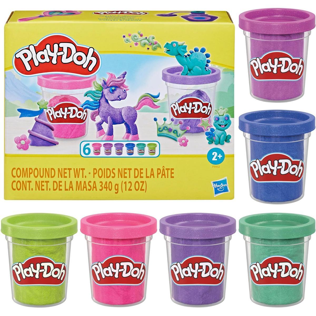 Play-Doh Sparkle błyszcząca ciastolina zestaw kolorowych tub 6-pak F9932 nr. 1