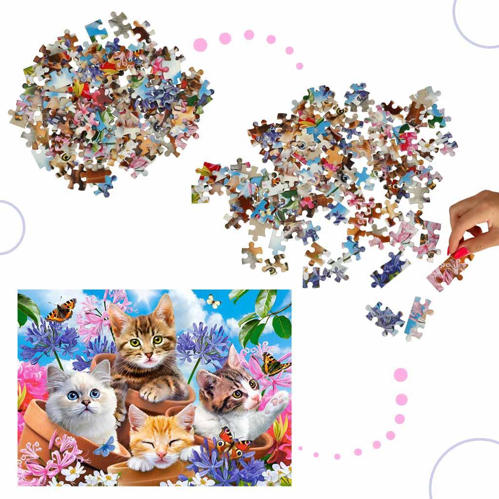 CASTORLAND Puzzle układanka 120 elementów Kittens with Flowers - Koty w kwiatach 6+ nr. 5