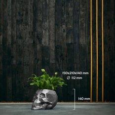 Doniczka betonowa Skull Low-Poly 11 cm | Stal - Miniaturka zdjęcia nr 8