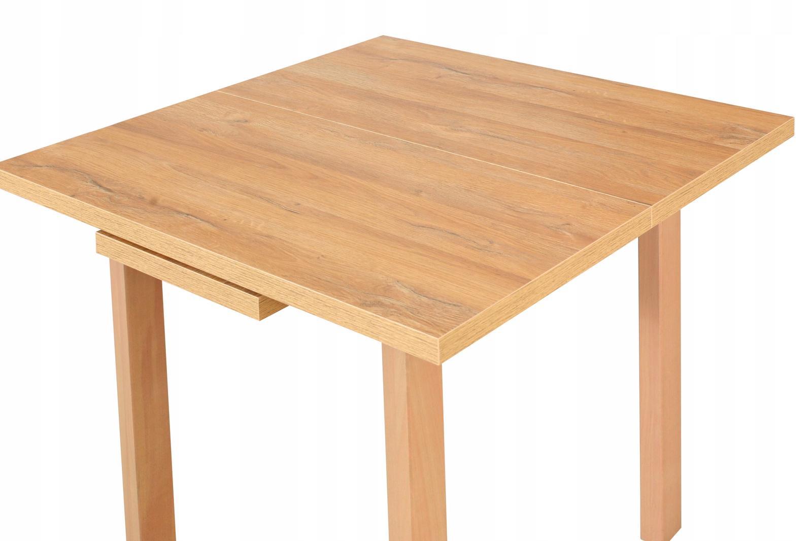 Stół MAX M-7 80x76x80/110 cm kwadratowy rozkładany do kuchni jadalni drewno bukowe laminat czarny/dąb grandson nr. 5