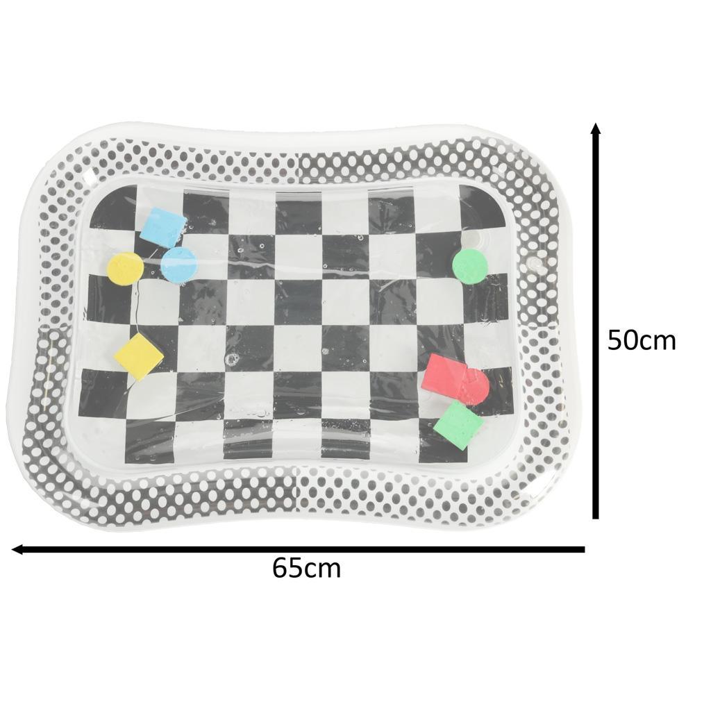 Kontrastowa mata wodna sensoryczna dmuchana dla niemowląt szachownica XXL 65x50x1.5 cm nr. 4