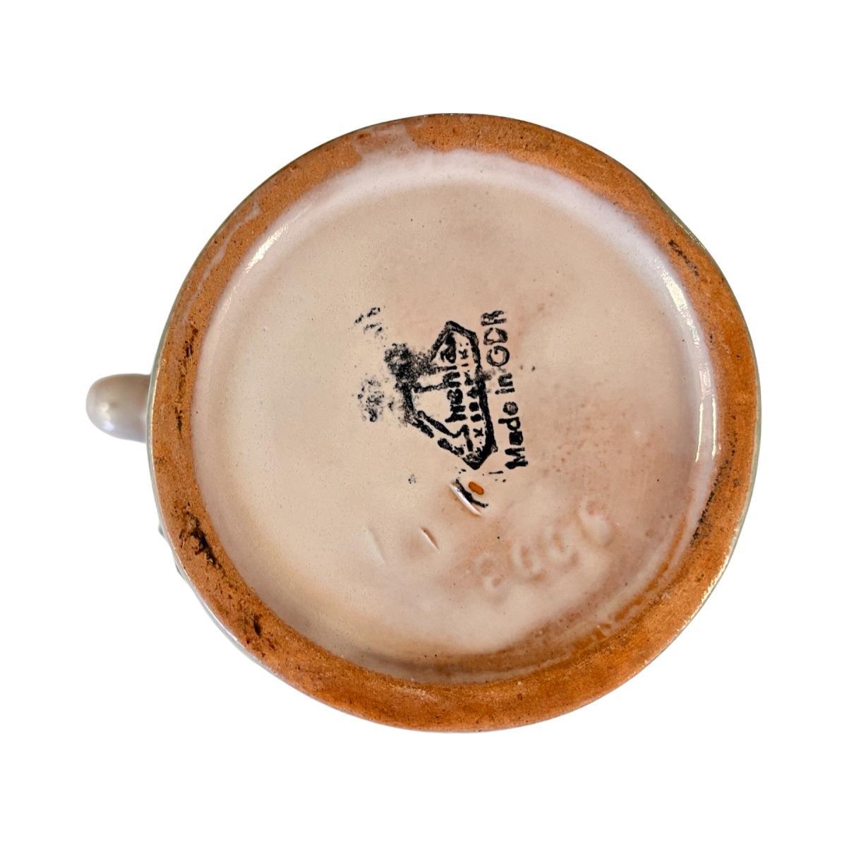 Ceramiczny dzbanek z uchem, Strehla Keramik, Niemcy, lata 70. nr. 8