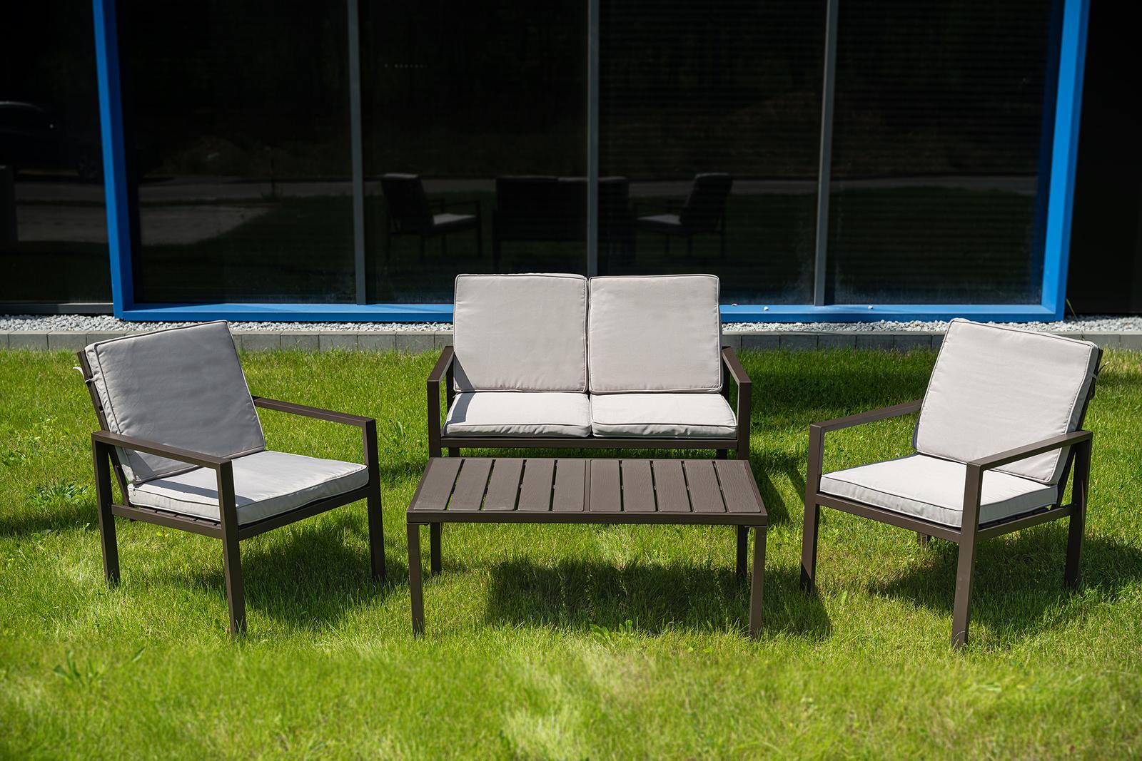 Zestaw mebli ogrodowych kanapa stół krzesła ogrodowe Heckermann® AC-WS008-1 nr. 2