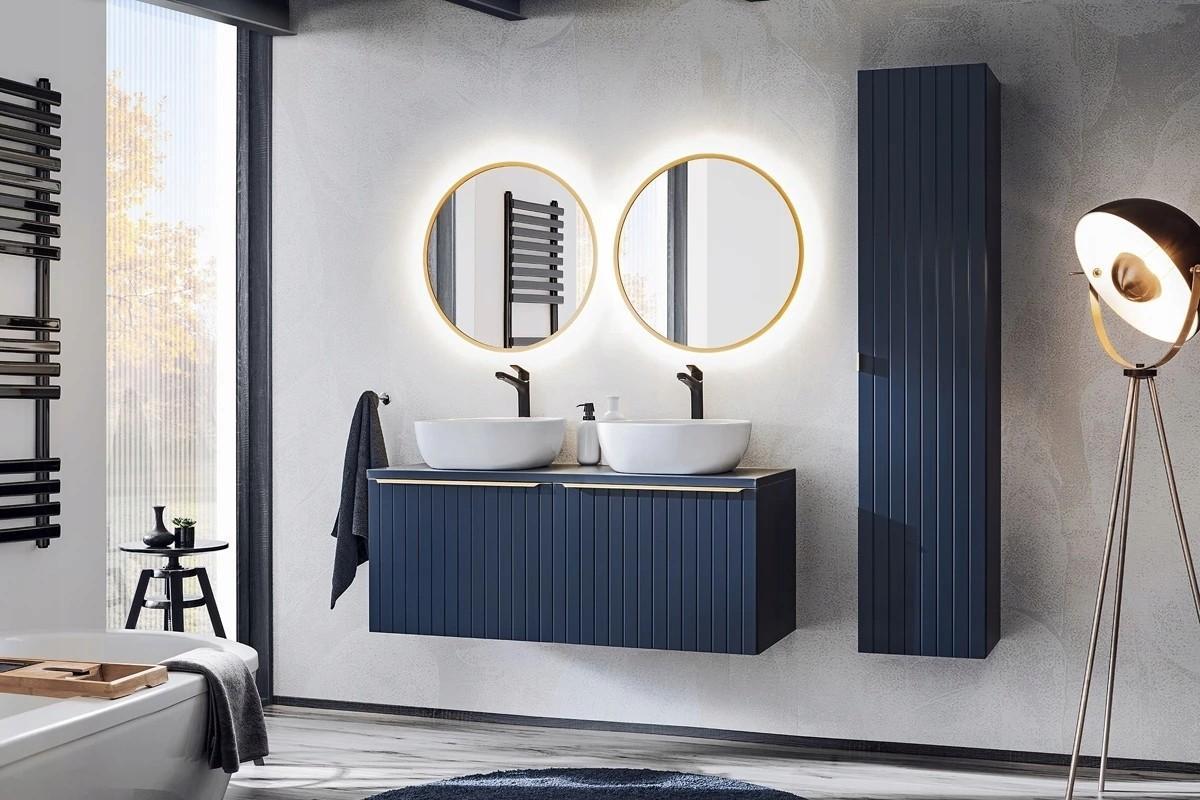 Szafka łazienkowa z lustrem 80 cm blue z gniazdkiem do łazienki  3 Full Screen