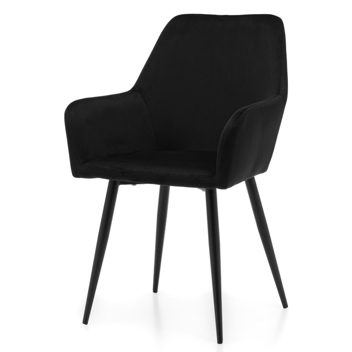 Krzesło IVO 55x88x54 cm tapicerowane welurem pikowane do jadalni lub salonu czarne nr. 4
