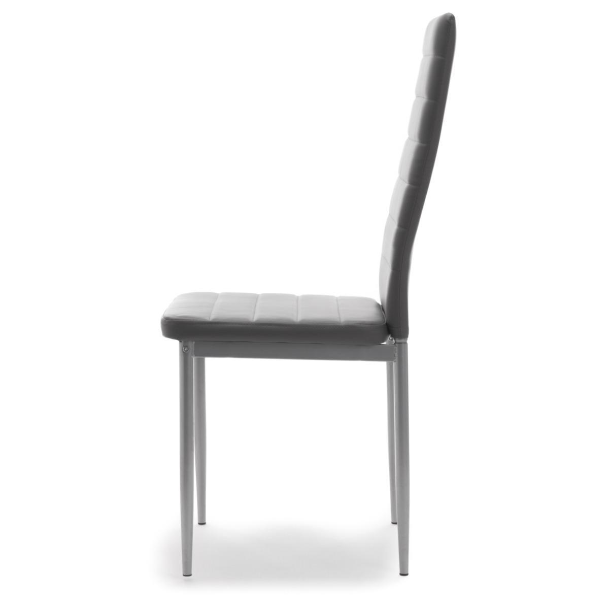 Zestaw 6 szt krzesło FADO szare ekoskóra tapicerowane do jadalni lub salonu nr. 5