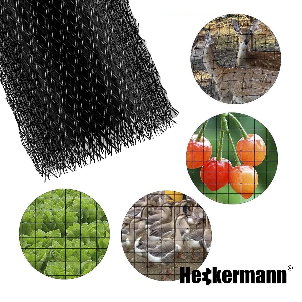 Zestaw Siatka na krety Heckermann 2x100m 40g/m2 + Kołki Czarne 100 szt nr. 6