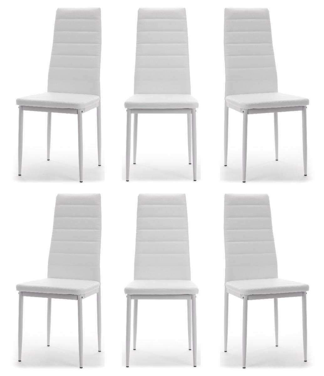 Zestaw 6 szt krzesło FADO białe tapicerowane ekoskóra do jadalni nr. 1