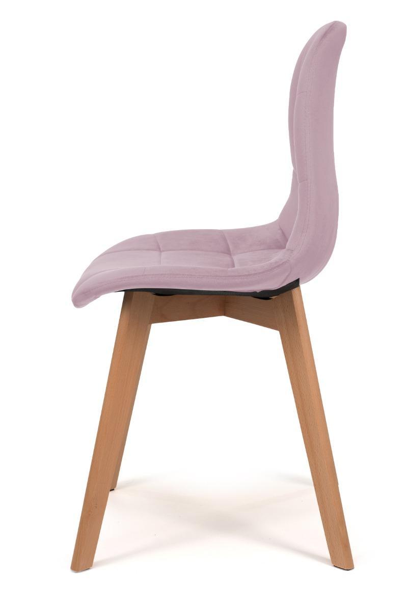 Krzesło tapicerowane skandynawskie welurowe VEGAS różowy 3 Full Screen