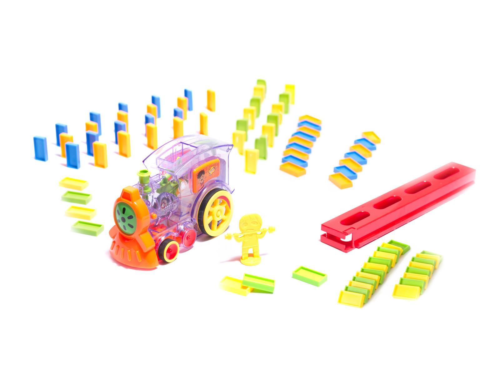 Pociąg Lokomotywa interaktywna układanka domino z kolejką zabawka dla dzieci 16x7x10 cm nr. 8