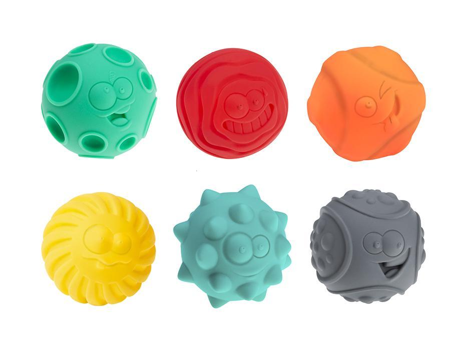 Kolorowe piłki sensoryczne BUŹKI 6 sztuk dla dziecka do zabawy  nr. 3