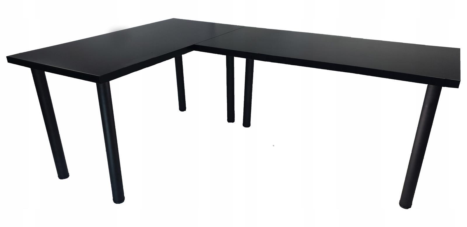 Biurko gamingowe 180x75x60 cm czarne narożne stół xxl do pokoju gracza nr. 2
