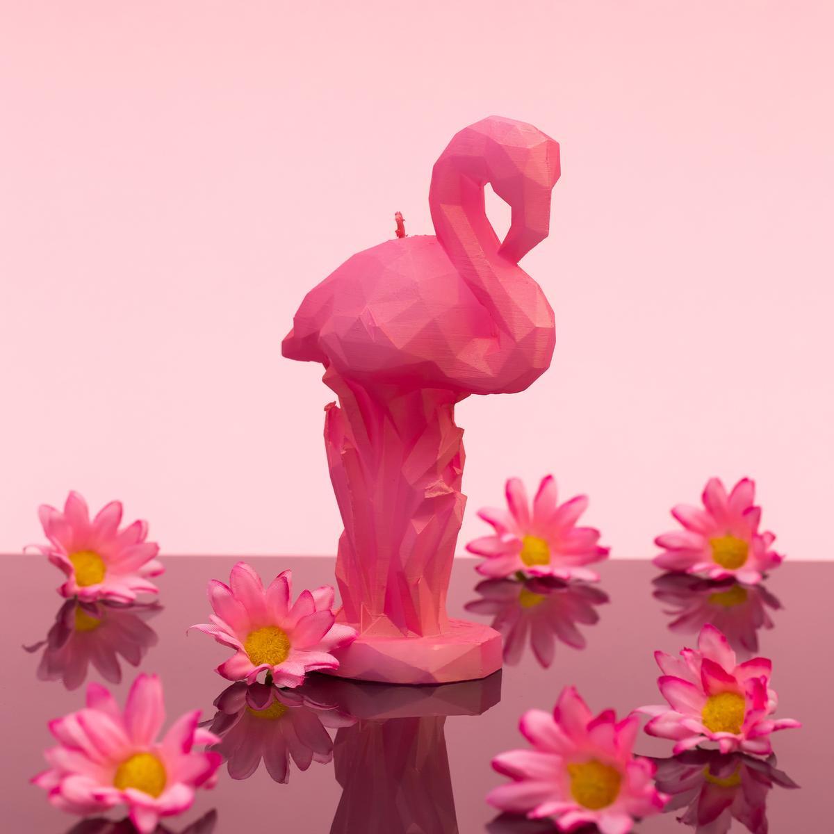 Świeca Flamingo Low-Poly Pink nr. 7