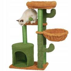 Drapak dla kota 47x90 cm zielono brązowy wieża legowisko zabawka dla zwierząt  - Miniaturka zdjęcia nr 6