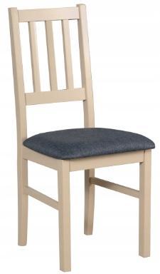 Krzesło BOS 4 40x43x94 cm z drewna litego do jadalni naturalny z szarym siedziskiem nr. 1