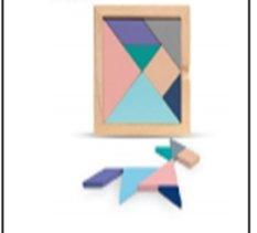Tangram puzzle drewniane układanka klocki 11,5cm x 11,5cm - Miniaturka zdjęcia nr 2