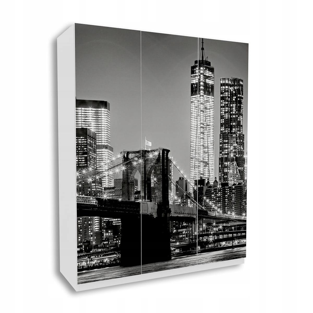 Szafa BRIDGE 150x190 cm czarno biała grafika miasto dla dziecka  0 Full Screen