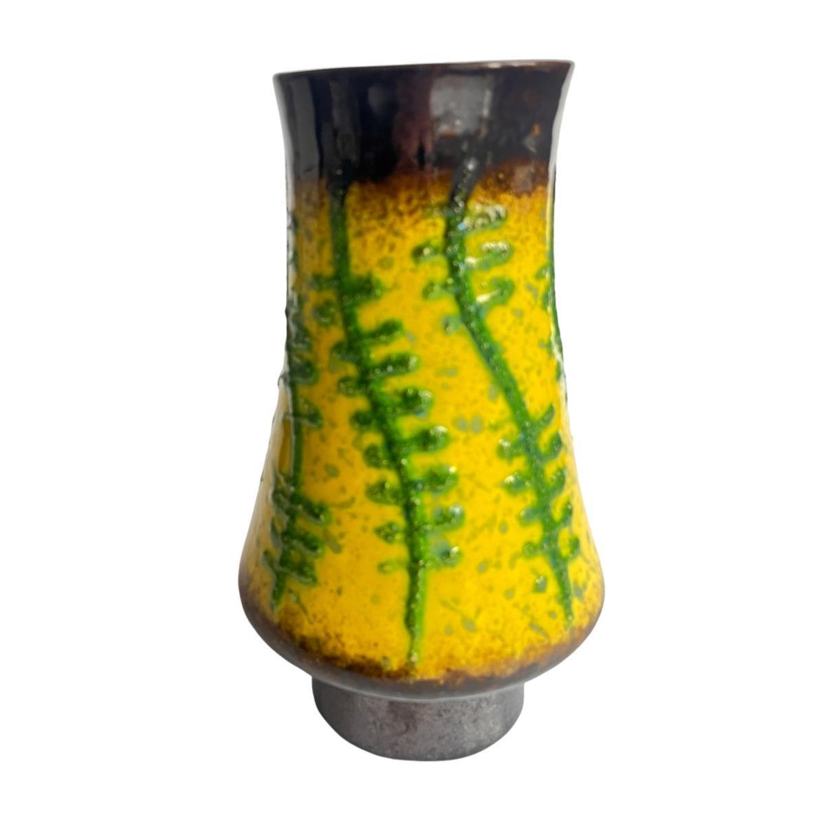 Wazon ceramiczny fat lava Strehla Keramik, Niemcy lata 60. nr. 1