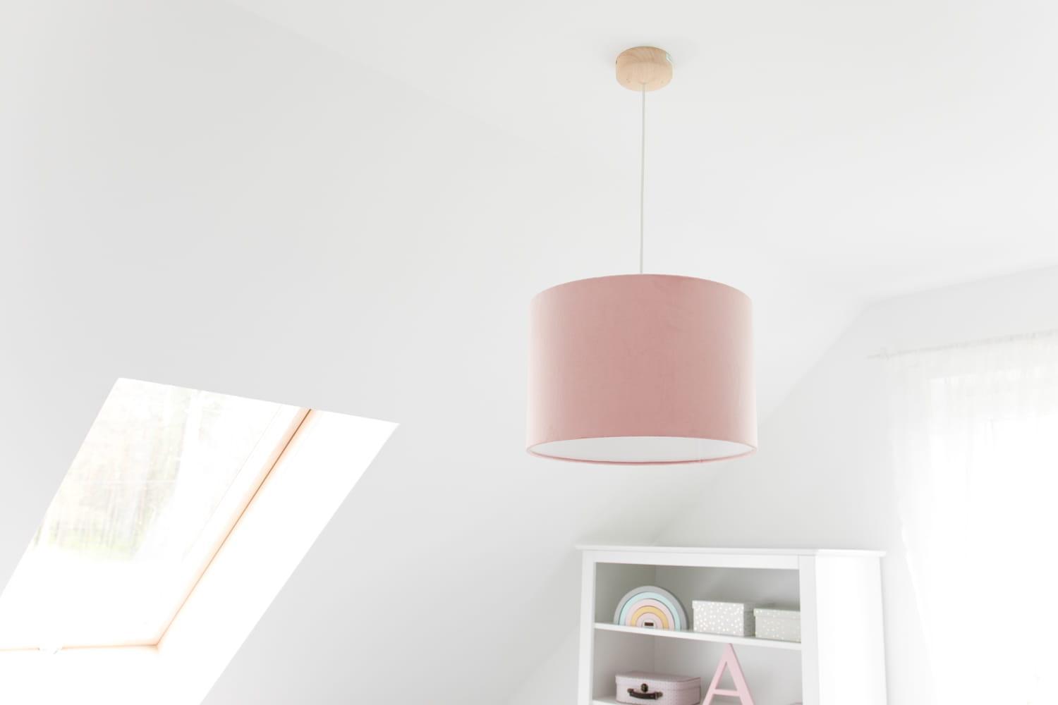 Lampa wisząca Velvet 35x35x23 cm do pokoju dziecka różowy drewno białe 6 Full Screen