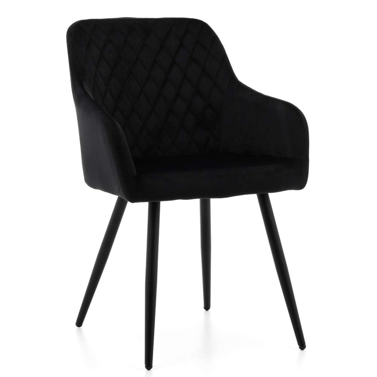 Krzesło TODI czarne pikowane welurowe do jadalni lub salonu nr. 1