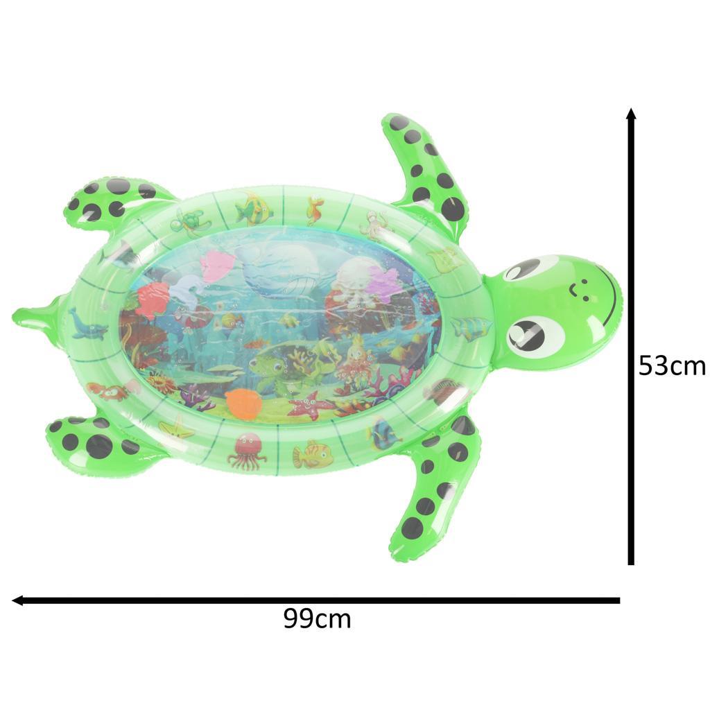 Mata wodna sensoryczna dmuchana dla niemowląt żółw zielona XXL 99x53x1 cm nr. 3