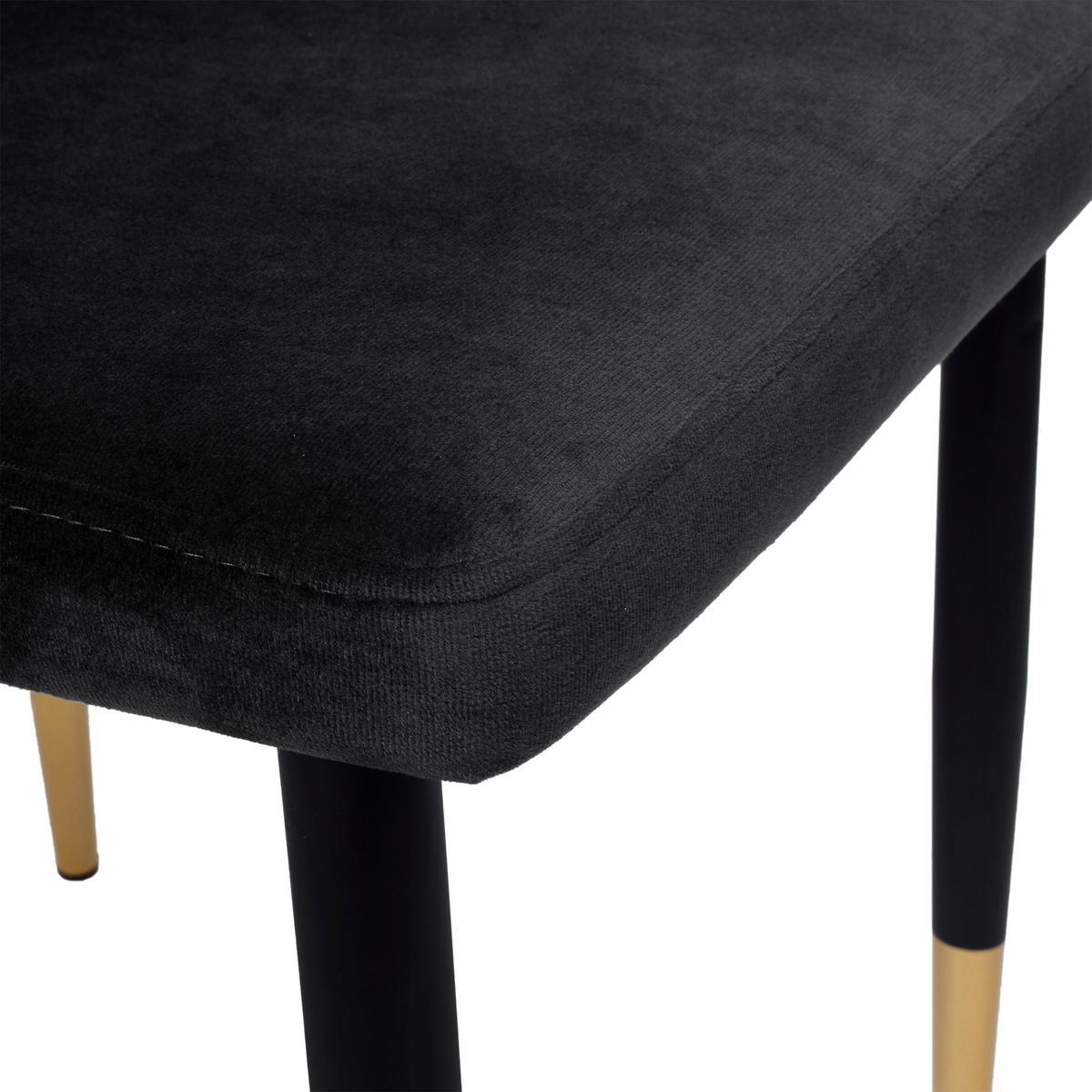 Krzesło tapicerowane Dexter Velvet 48x93x58 cm czarny na czarnych nóżkach do jadalni lub salonu  5 Full Screen