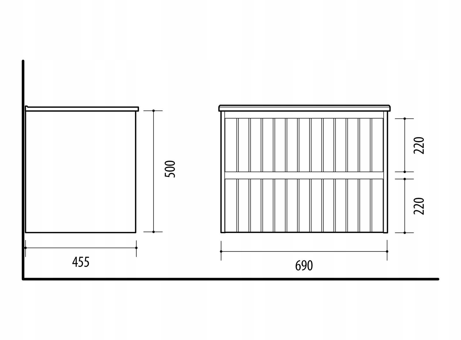 Zestaw mebli łazienkowych LINE z umywalką 70 cm + 2x słupek 165 cm 4 elementy front MDF migdałowy nr. 4