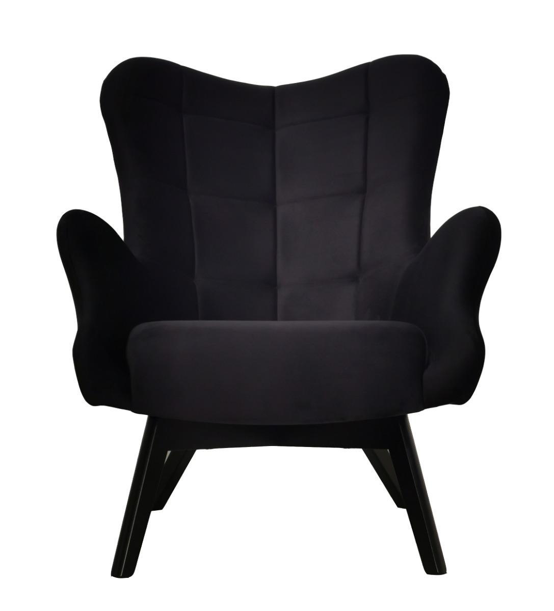 Fotel skandynawski ETERNO 77x102x87 cm czarny z czarnymi nogami do salonu  nr. 4