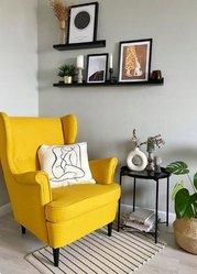 Fotel uszak 80x83x113 cm pikowany do salonu PORTO żółty