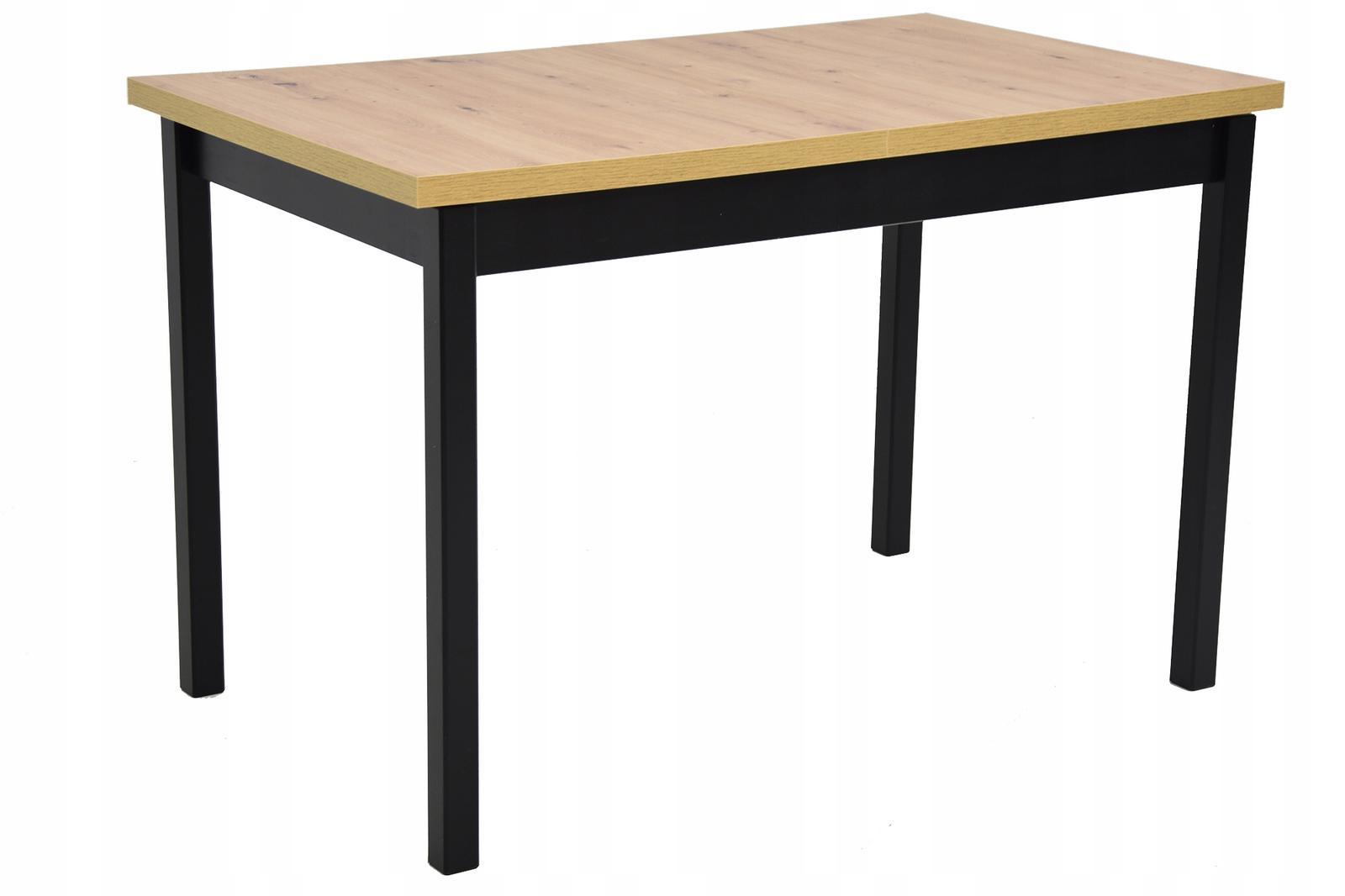 Stół MAX M-10 70x76x120/160 cm rozkładany do kuchni jadalni drewno bukowe laminat czarny/dąb artisan nr. 1