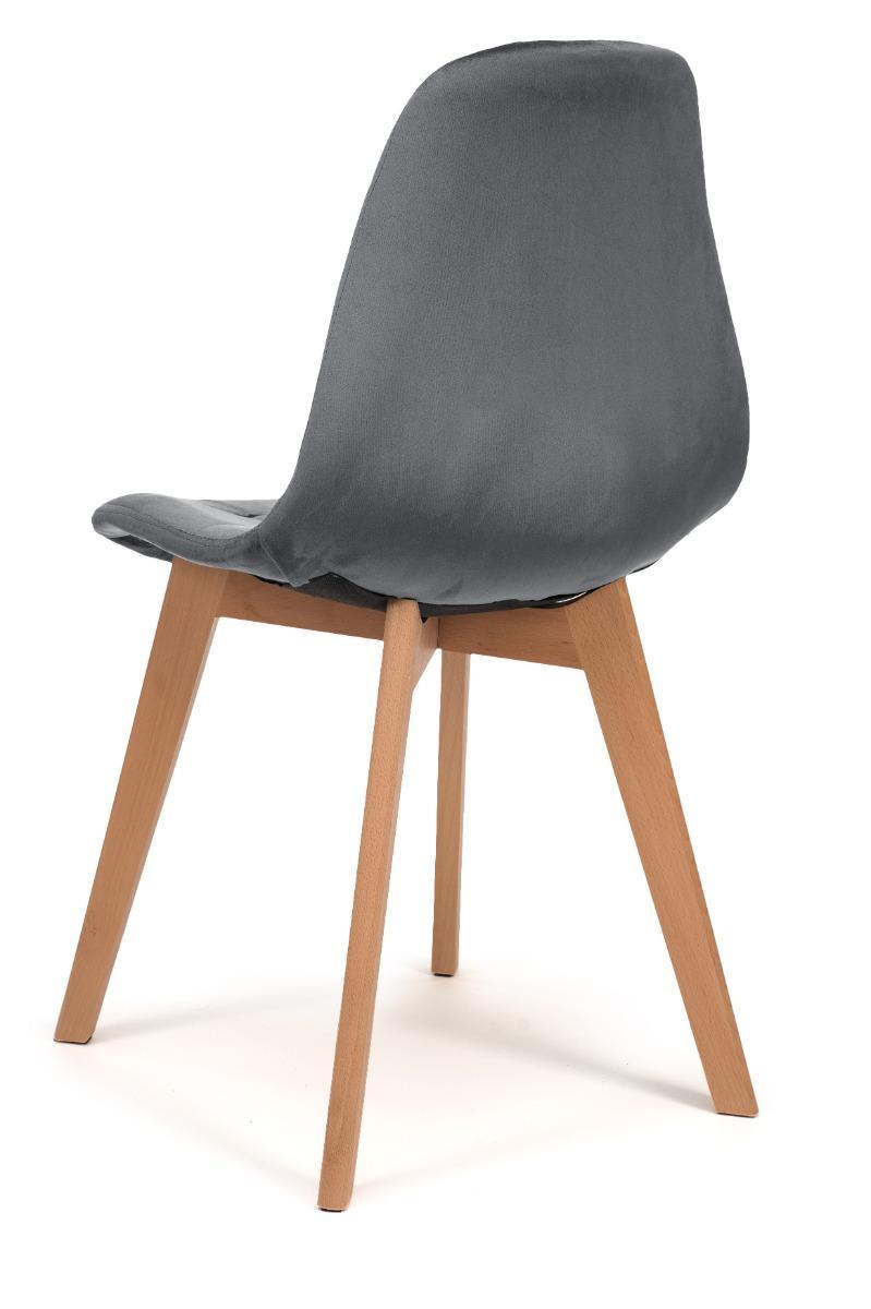 Krzesło tapicerowane skandynawskie welurowe VEGAS szary 5 Full Screen