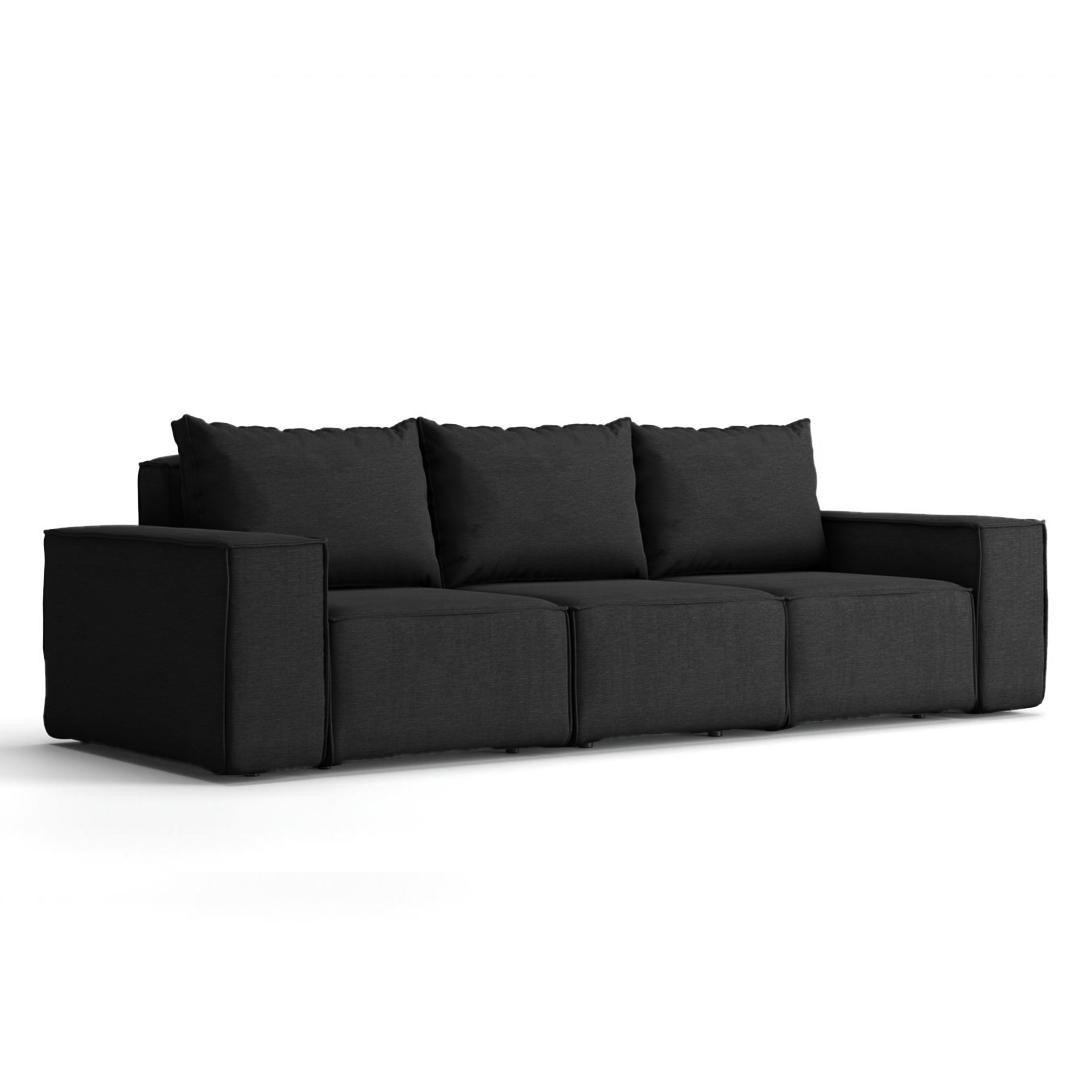 Sofa ogrodowa SONNE 245x88x73 cm 3 - osobowa wodoodporna na taras do ogrodu czarna 0 Full Screen