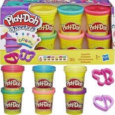 Ciastolina zestaw kolorowych tub 6-pak a5417 play-doh sparkle błyszcząca dla dziecka