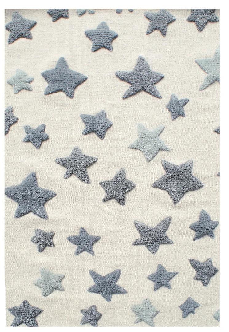 Dywan dziecięcy Wełniany Sea Star Grey 120x180 cm do pokoju dziecięcego kremowy w gwiazdy nr. 2