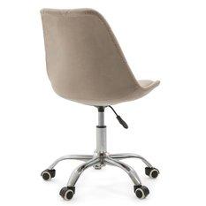 Krzesło do biurka DUBLIN biurowe krzesło obrotowe welurowe z poduszka do pokoju biura ciemnobeżowe - Miniaturka zdjęcia nr 11