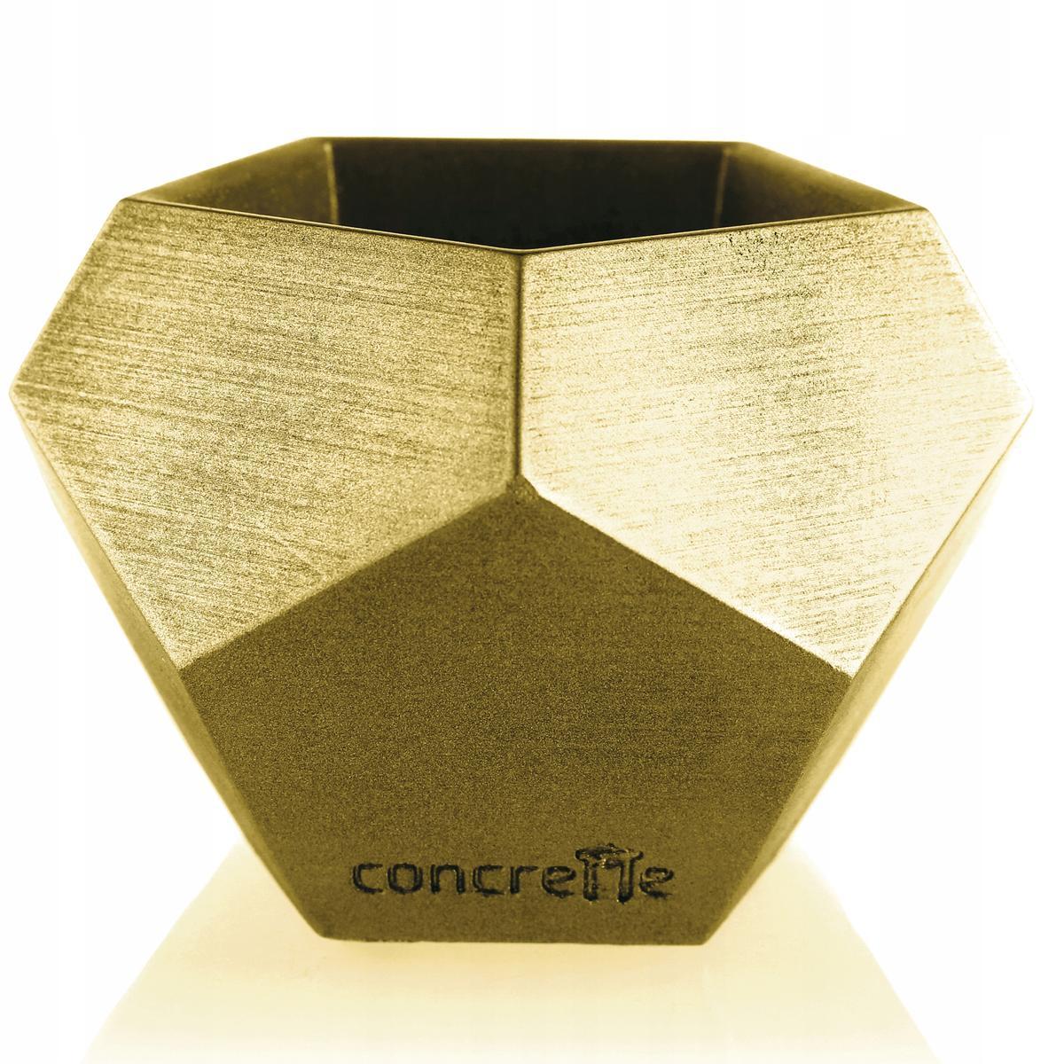 Doniczka betonowa Square Geometric 9 cm | Klasyczne Złoto nr. 2