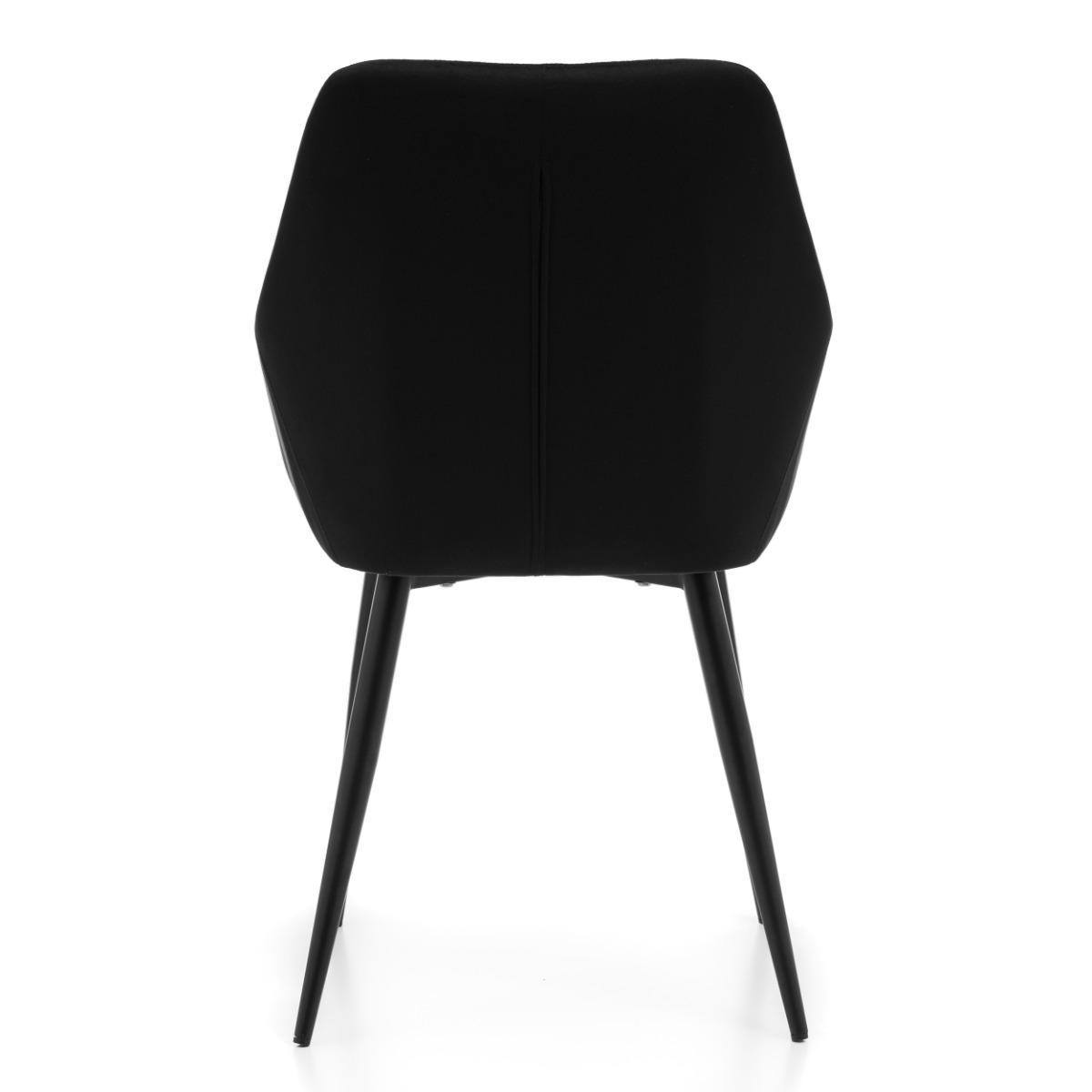 Krzesło IVO 55x88x54 cm tapicerowane welurem pikowane do jadalni lub salonu czarne nr. 8