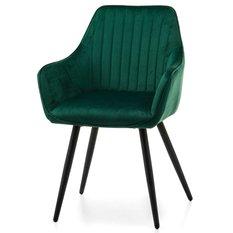 Krzesło PASSO zielone tapicerowane welurem pikowane do jadalni lub salonu  - Miniaturka zdjęcia nr 3