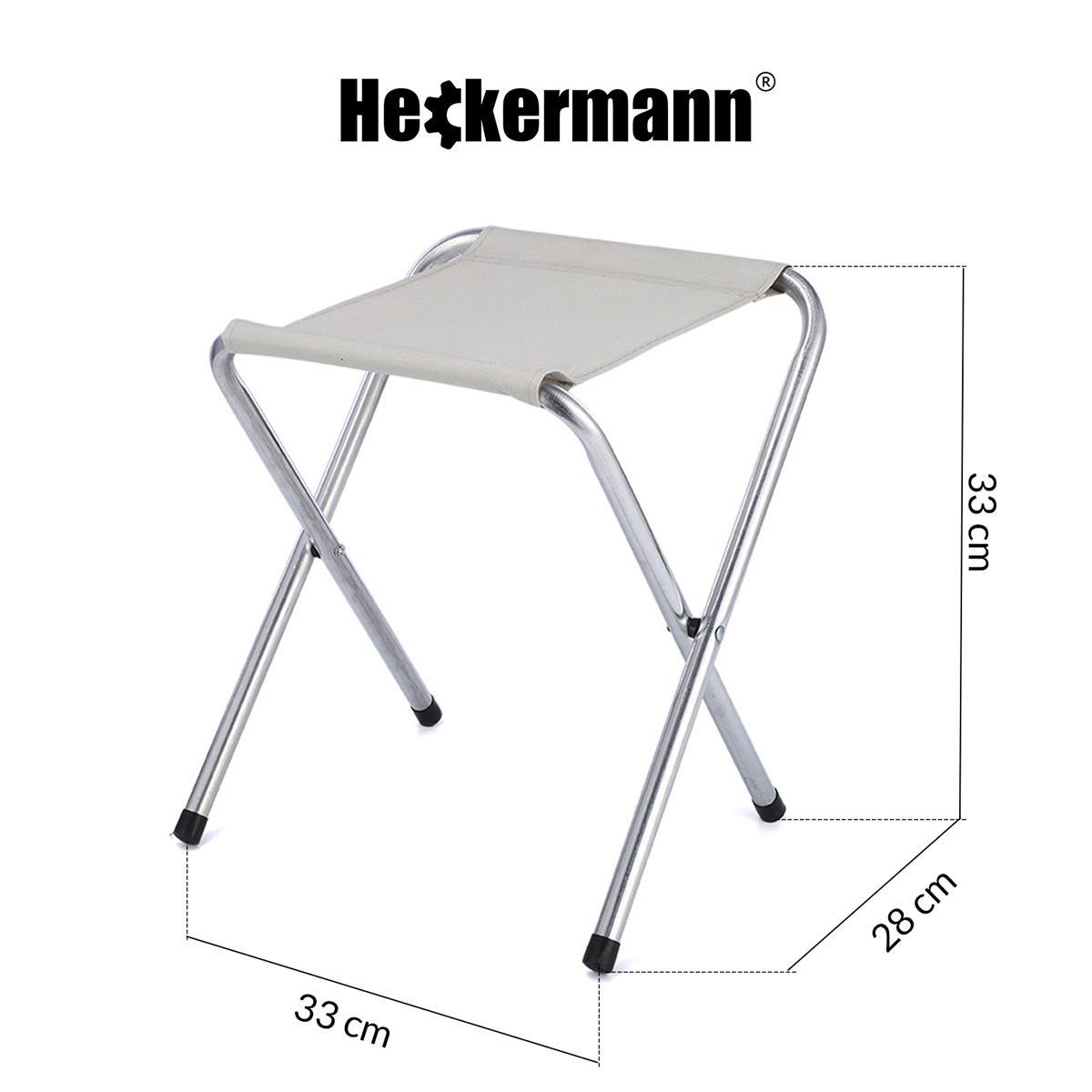 Stół składany 120x60cm Heckermann Czarny + 4x Taboret nr. 2