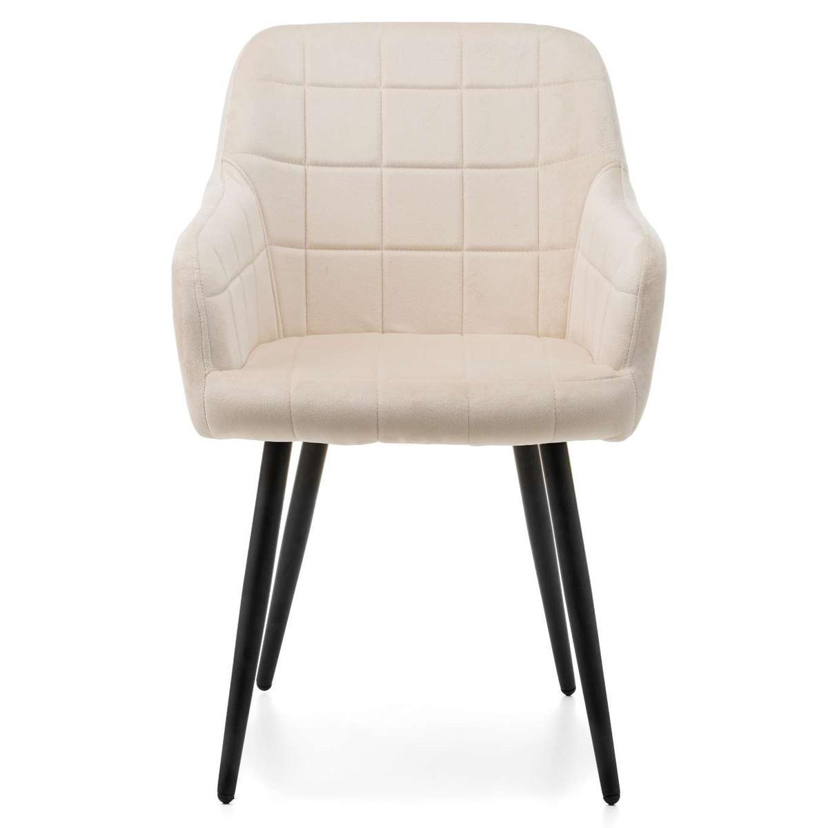 Krzesło ORTE beżowe tapicerowane welurem pikowane do jadalni lub salonu  nr. 2
